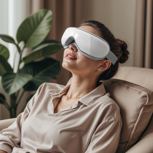THRIVE Wellness Pulsewave Eye Massager, Woman Relaxing