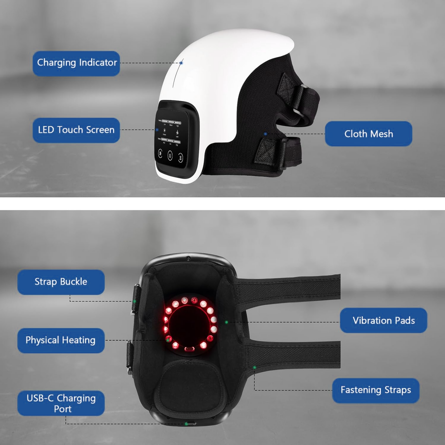THRIVE Wellness Pulsewave Knee Massager, Diagram